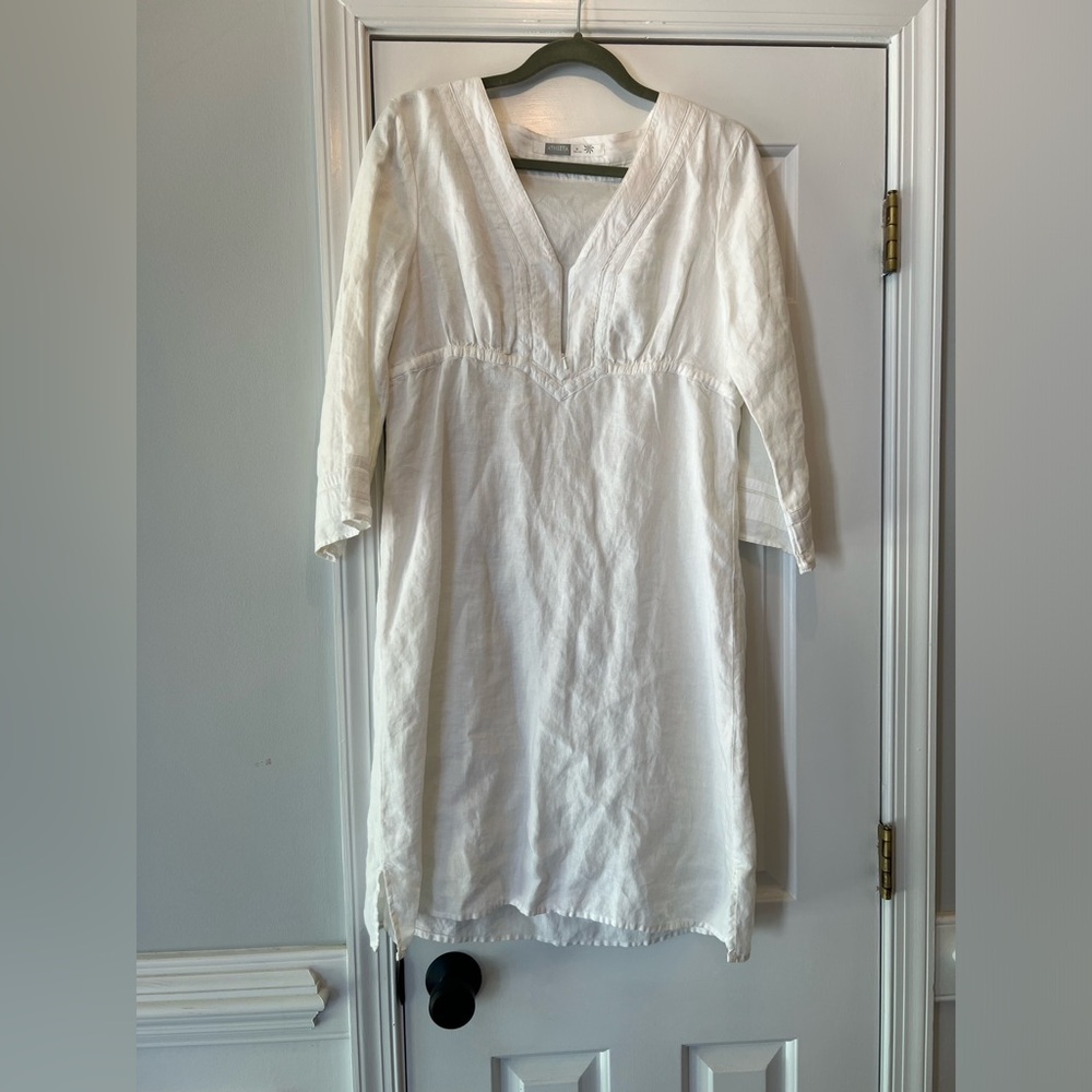 Athleta white linen dress